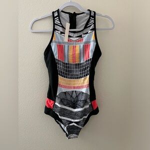 Aonihua One Piece Zip Back Swimsuit New With Tags Size Large
